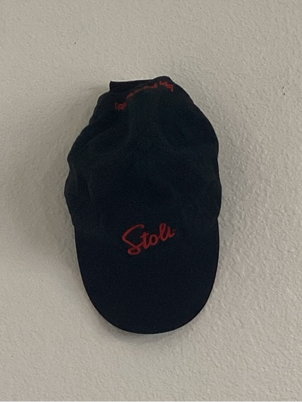 Black Cap with Red Script Logo - Men's Hat